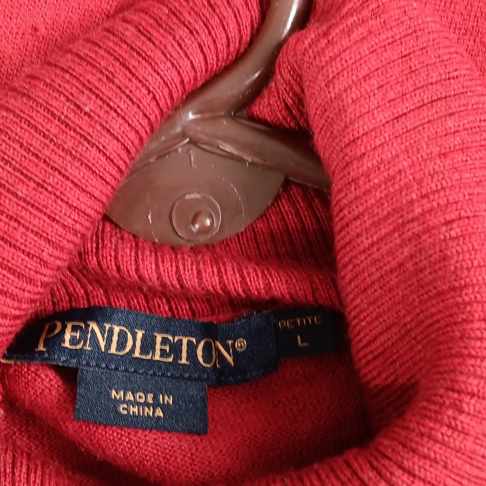 Pendleton Dark Cherry Red Knit Pullover Sweater P… - image 2